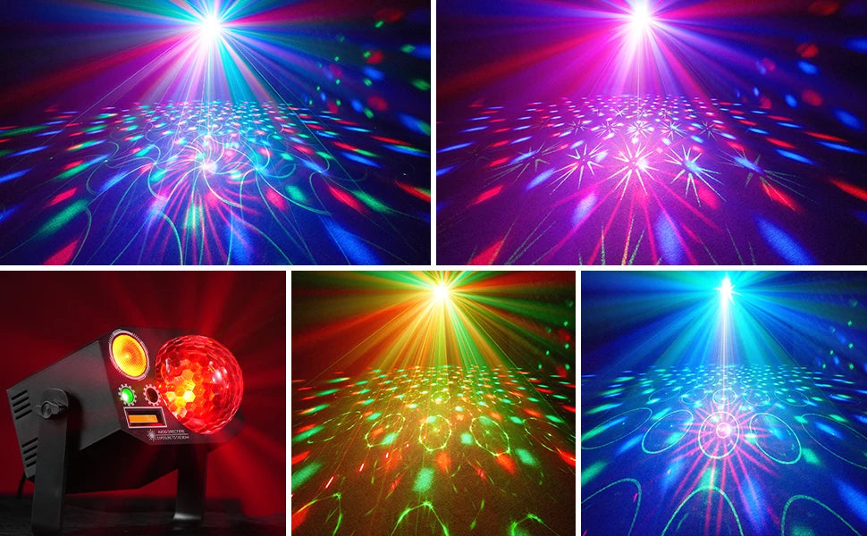 4-in-1 Magic Ball Party Light – RGB Strobe, Remote & Sound Activated
