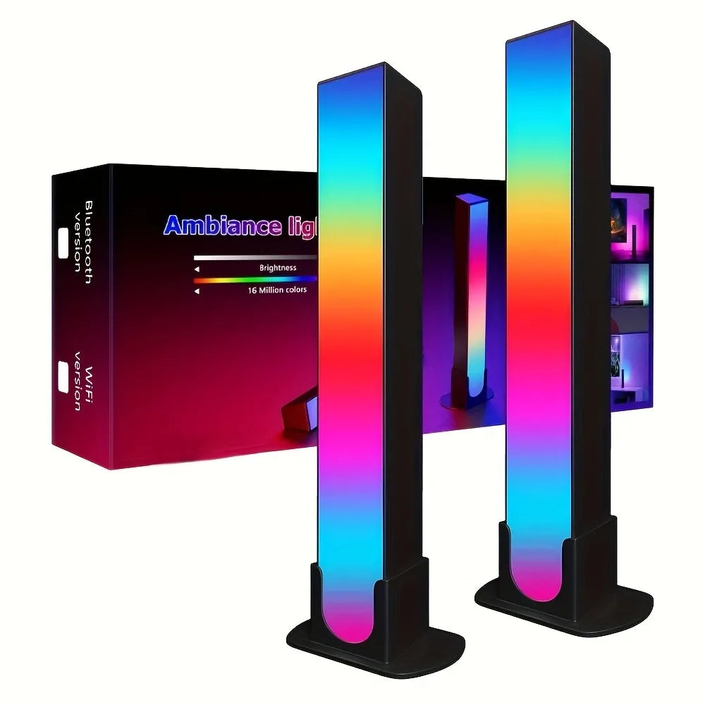 RGB Rhythm Light Bars (2-Pack) – 180° Gaming LED, Remote, USB