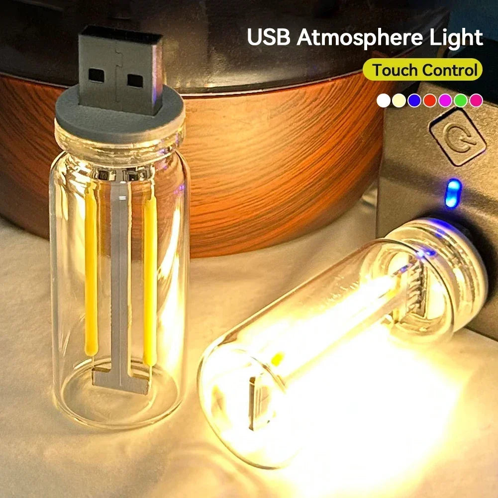 Retro LED Edison Bulb Night Light – USB Touch Dimming