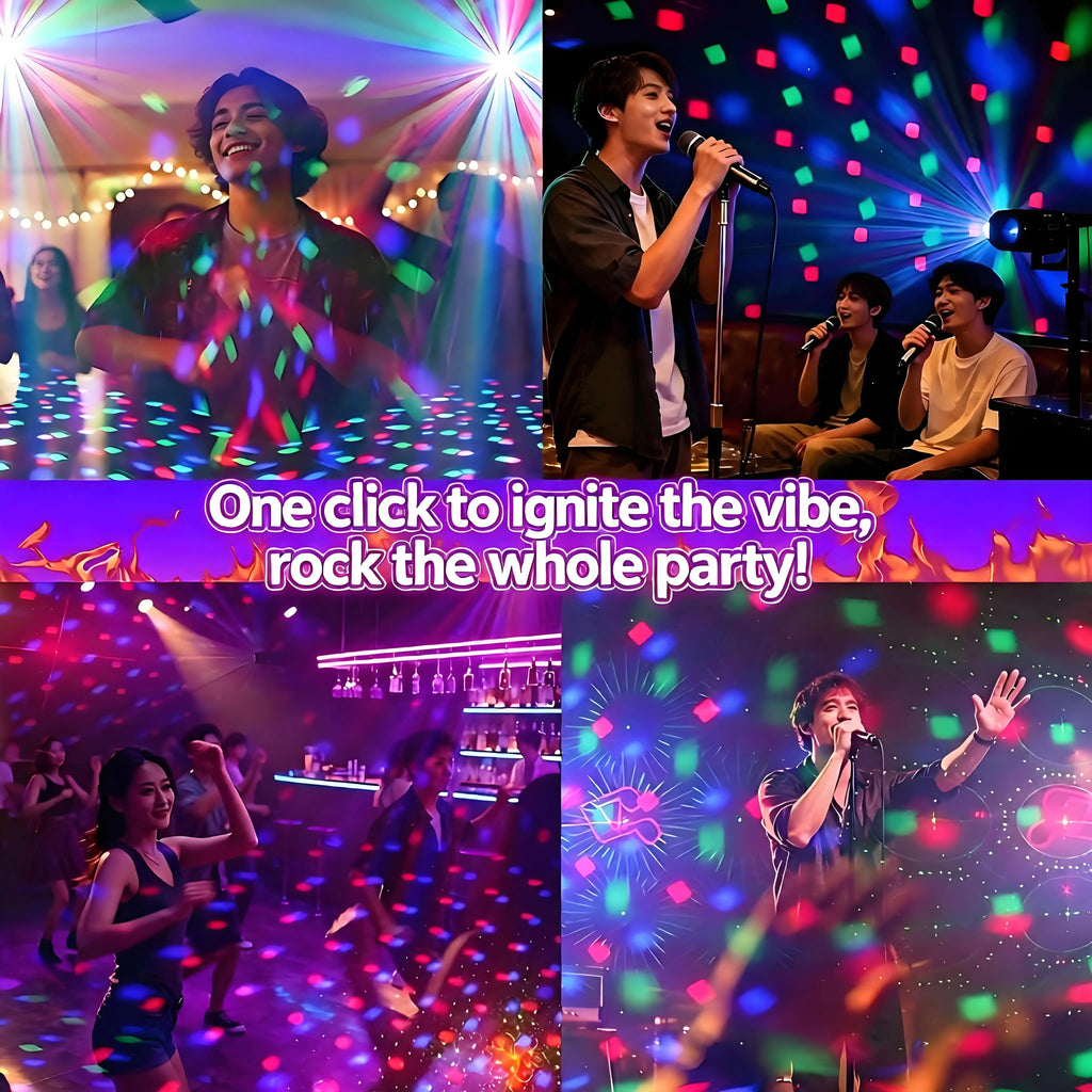 4-in-1 Magic Ball Party Light – RGB Strobe, Remote & Sound Activated