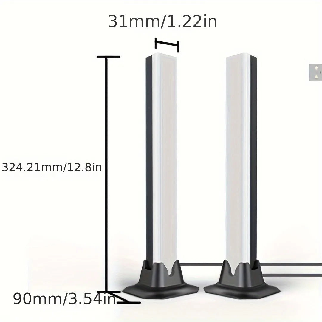 RGB Rhythm Light Bars (2-Pack) – 180° Gaming LED, Remote, USB
