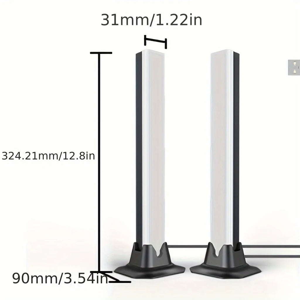RGB Rhythm Light Bars (2-Pack) – 180° Gaming LED, Remote, USB