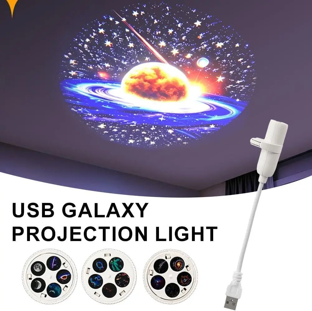 Mini Galaxy Star Projector Light – 360° Adjustable, USB Night Light