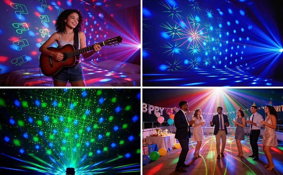 4-in-1 Magic Ball Party Light – RGB Strobe, Remote & Sound Activated